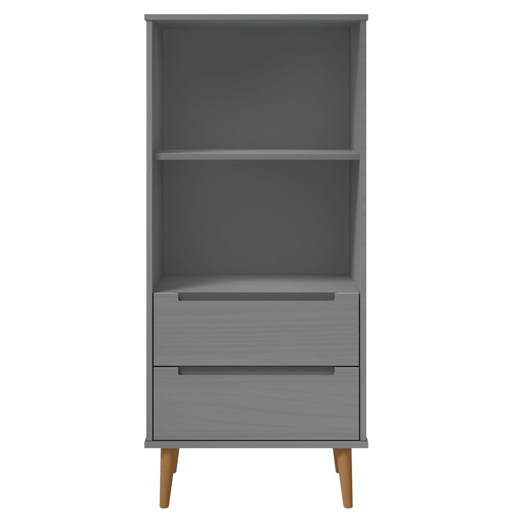 Kirjahylly MOLDE harmaa 60x35x133,5 cm täysi mänty - Sisustajankoti.fi
