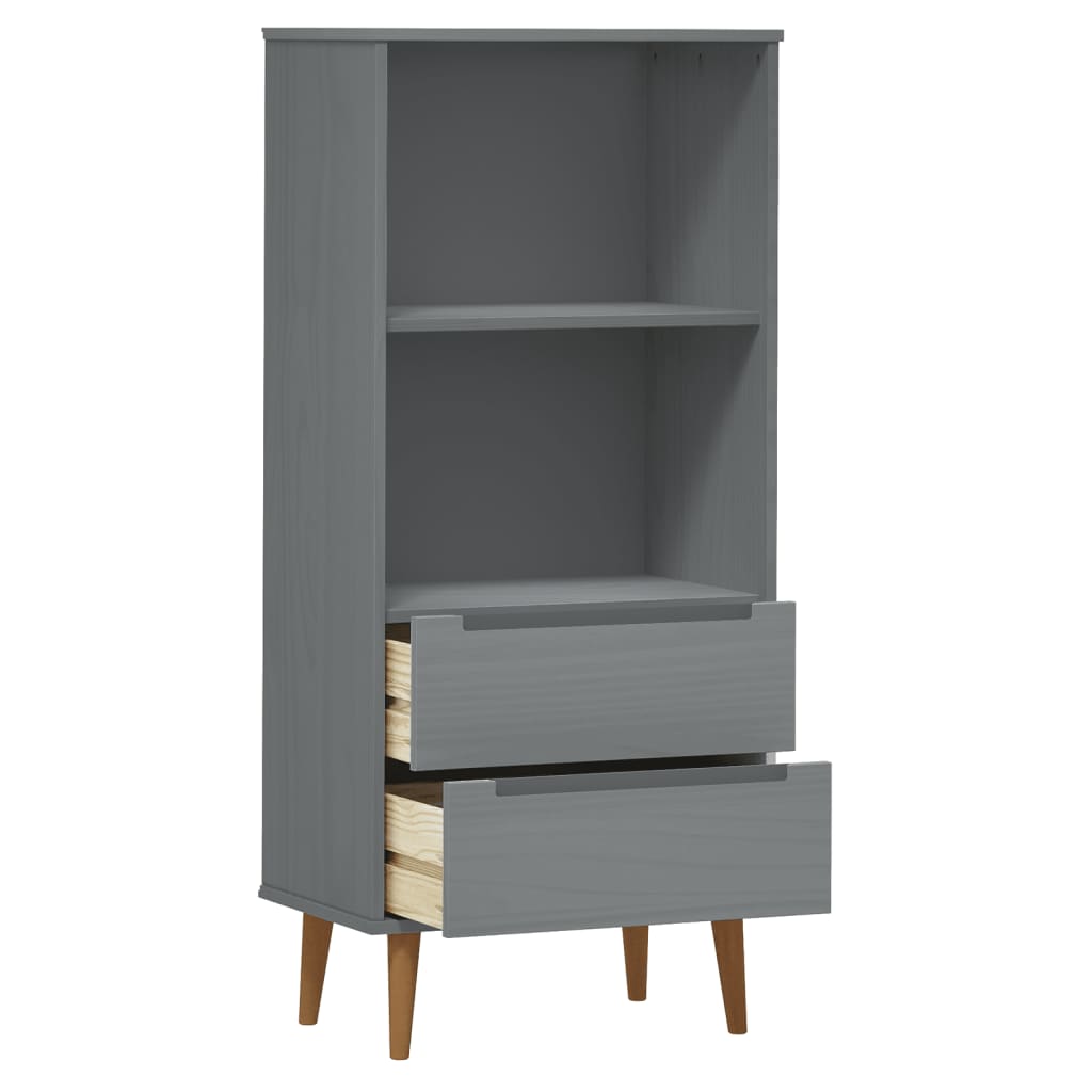 Kirjahylly MOLDE harmaa 60x35x133,5 cm täysi mänty - Sisustajankoti.fi