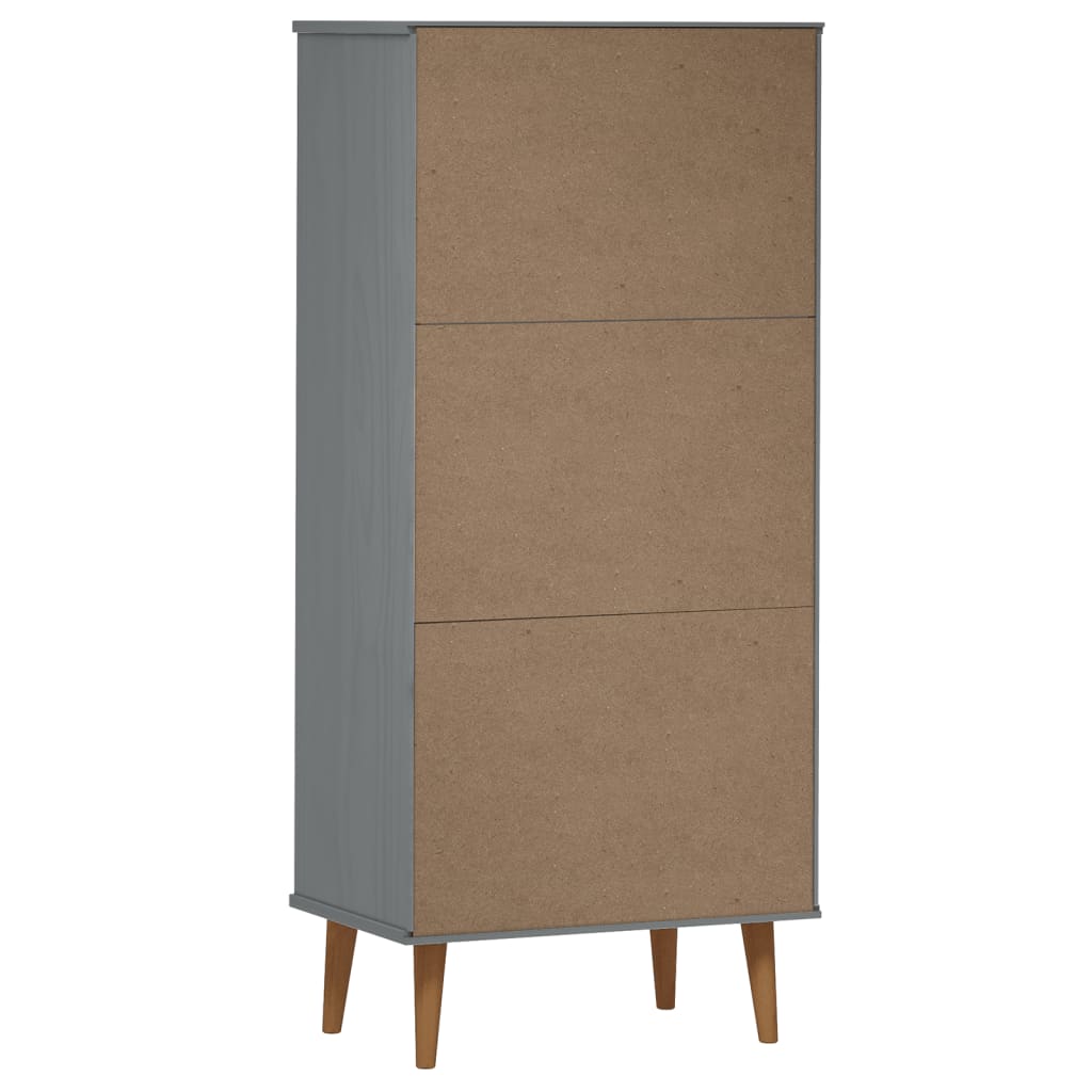 Kirjahylly MOLDE harmaa 60x35x133,5 cm täysi mänty - Sisustajankoti.fi