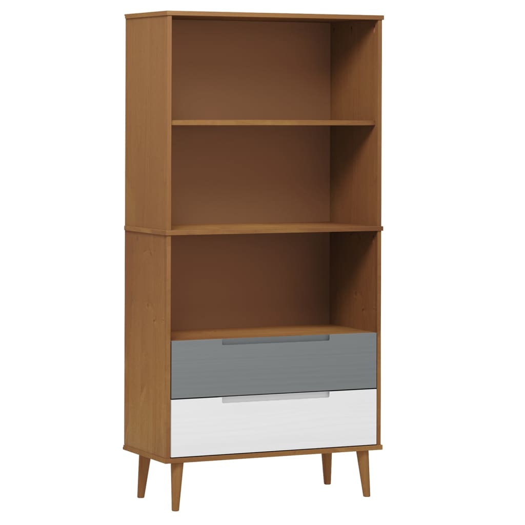 Kirjahylly MOLDE ruskea 85x35x170,5 cm täysi mänty - Sisustajankoti.fi