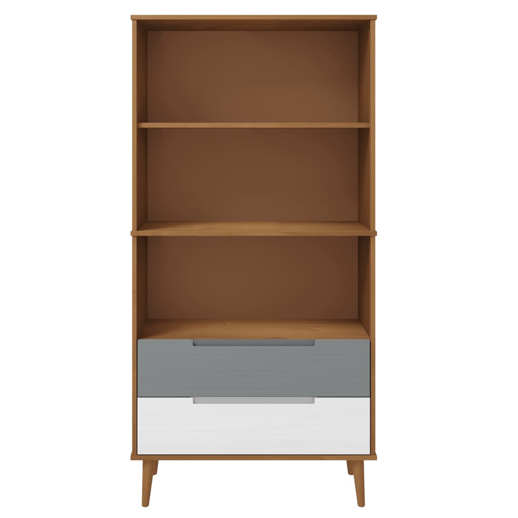 Kirjahylly MOLDE ruskea 85x35x170,5 cm täysi mänty - Sisustajankoti.fi
