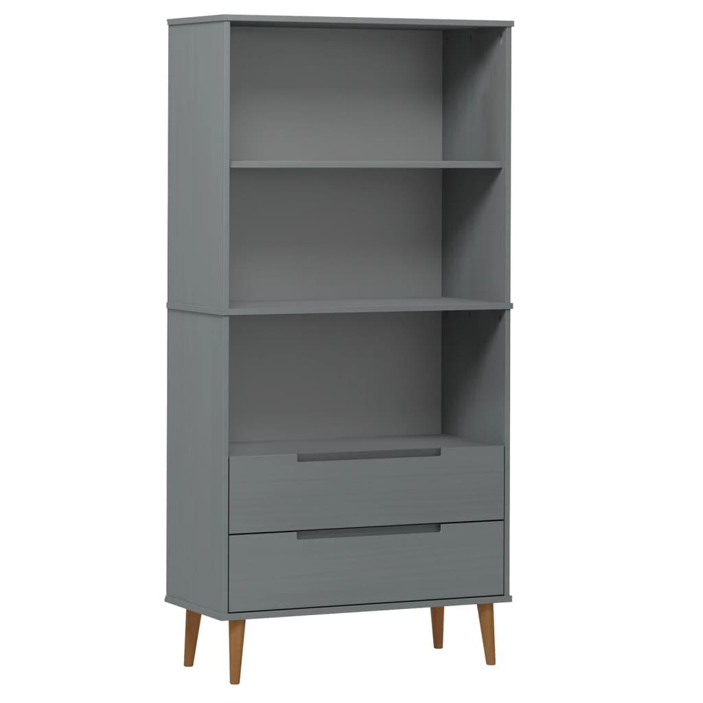 Kirjahylly MOLDE harmaa 85x35x170,5 cm täysi mänty - Sisustajankoti.fi