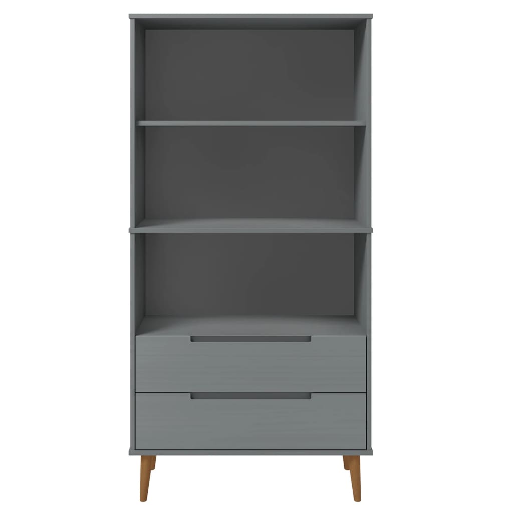 Kirjahylly MOLDE harmaa 85x35x170,5 cm täysi mänty - Sisustajankoti.fi