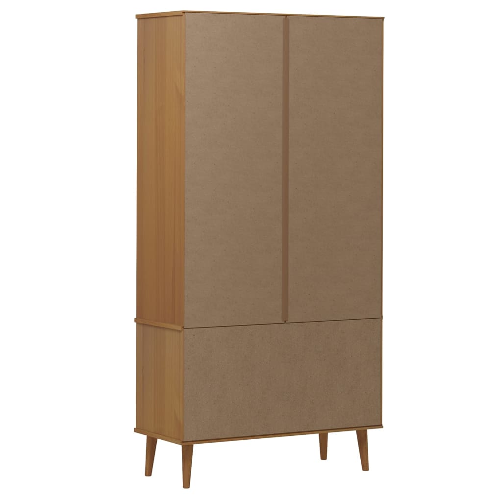 Lasikaappi MOLDE ruskea 90x35x175 cm täysi mänty - Sisustajankoti.fi