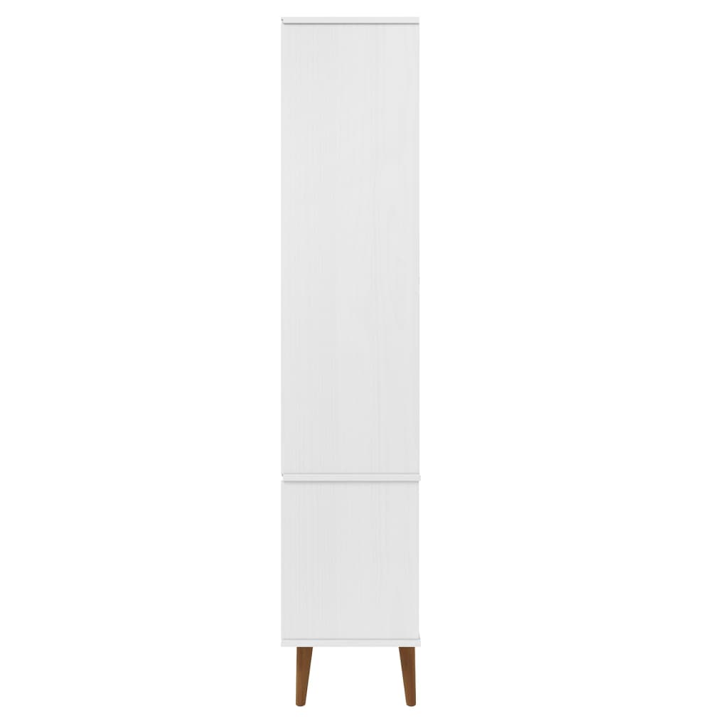 Lasikaappi MOLDE valkoinen 90x35x175 cm täysi mänty - Sisustajankoti.fi