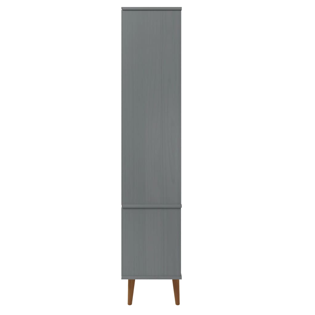 Lasikaappi MOLDE harmaa 90x35x175 cm täysi mänty - Sisustajankoti.fi