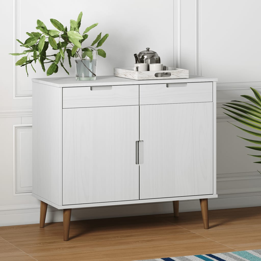 Sivupöytä MOLDE valkoinen 90x40x80 cm täysi mänty - Sisustajankoti.fi