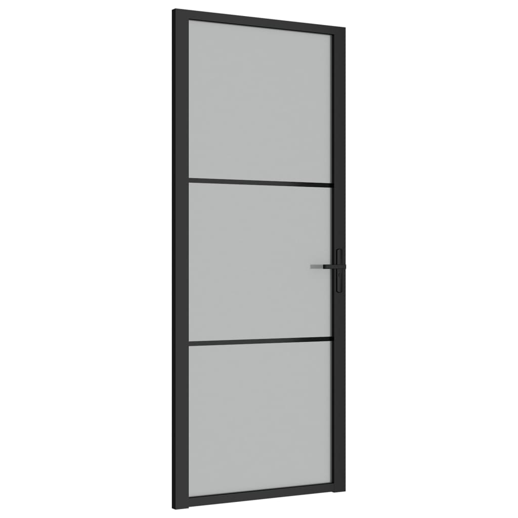 Sisäovi 83x201,5 cm musta mattalasi ja alumiini - Sisustajankoti.fi