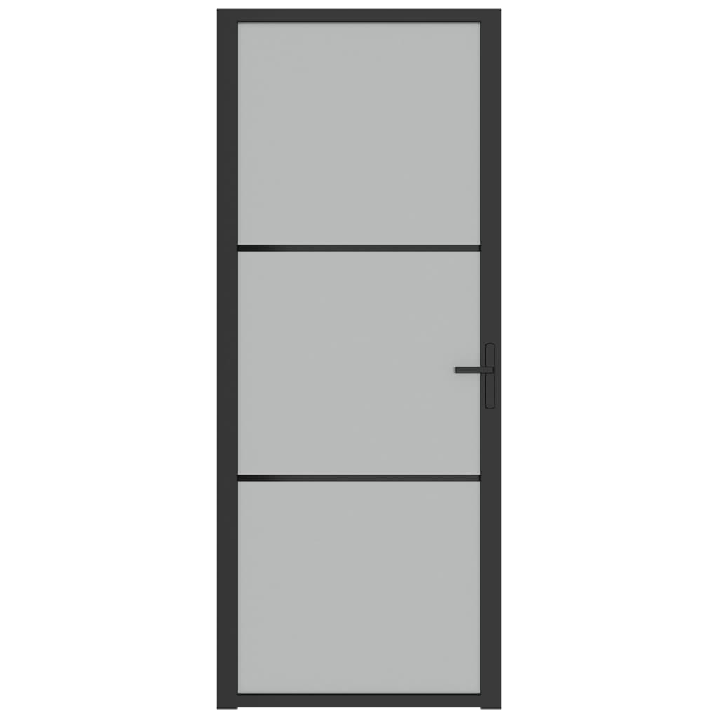 Sisäovi 83x201,5 cm musta mattalasi ja alumiini - Sisustajankoti.fi