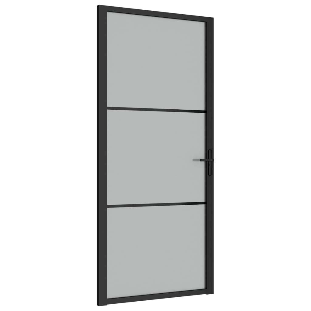Sisäovi 93x201,5 cm musta mattalasi ja alumiini - Sisustajankoti.fi