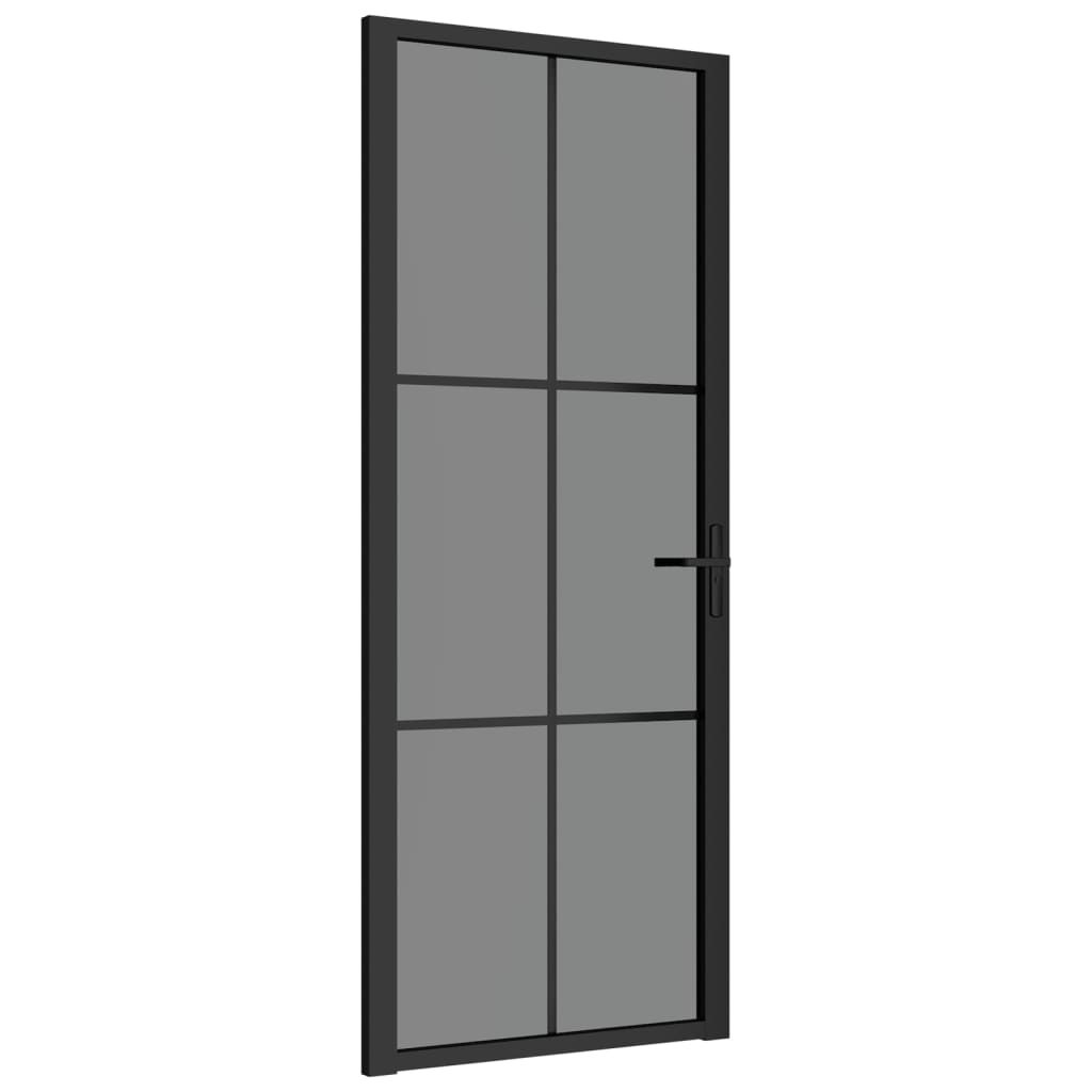 Sisäovi 83x201,5 cm musta ESG-lasi ja alumiini - Sisustajankoti.fi