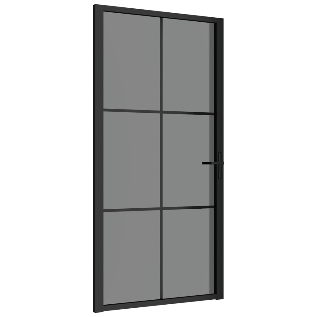 Sisäovi 102,5x201,5 cm musta ESG-lasi ja alumiini - Sisustajankoti.fi