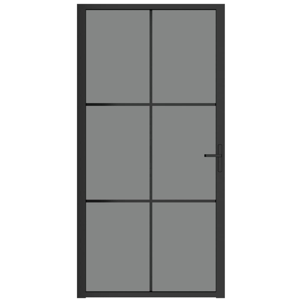 Sisäovi 102,5x201,5 cm musta ESG-lasi ja alumiini - Sisustajankoti.fi