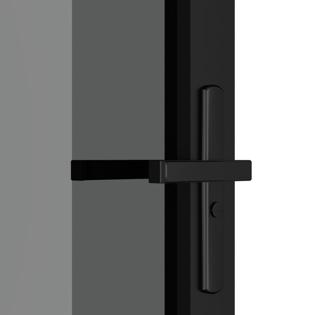 Sisäovi 102,5x201,5 cm musta ESG-lasi ja alumiini - Sisustajankoti.fi