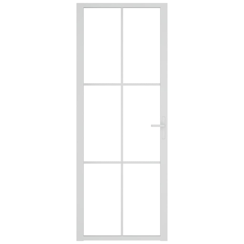 Sisäovi 76x201,5 cm valkoinen ESG-lasi ja alumiini - Sisustajankoti.fi