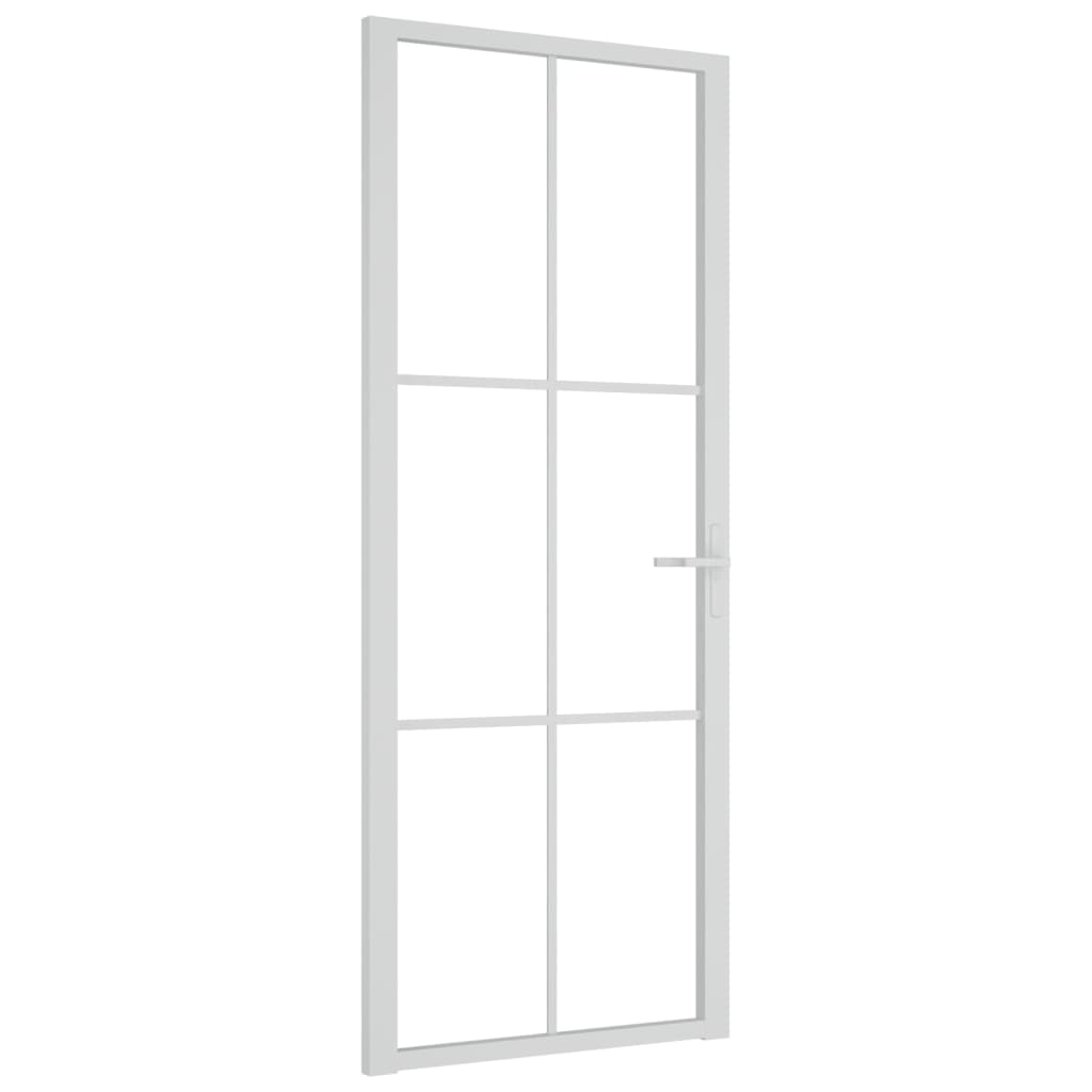 Sisäovi 83x201,5 cm valkoinen ESG-lasi ja alumiini - Sisustajankoti.fi