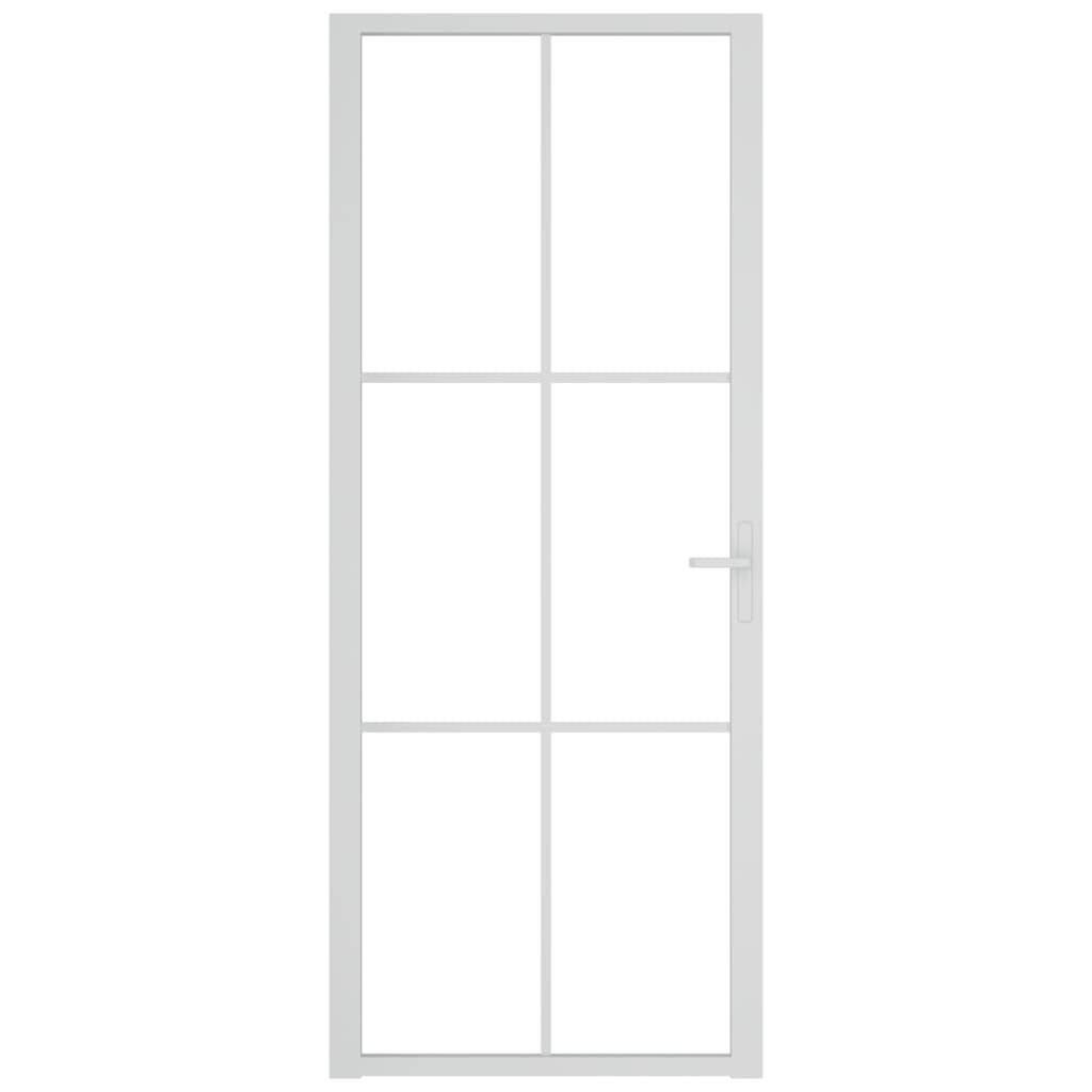Sisäovi 83x201,5 cm valkoinen ESG-lasi ja alumiini - Sisustajankoti.fi