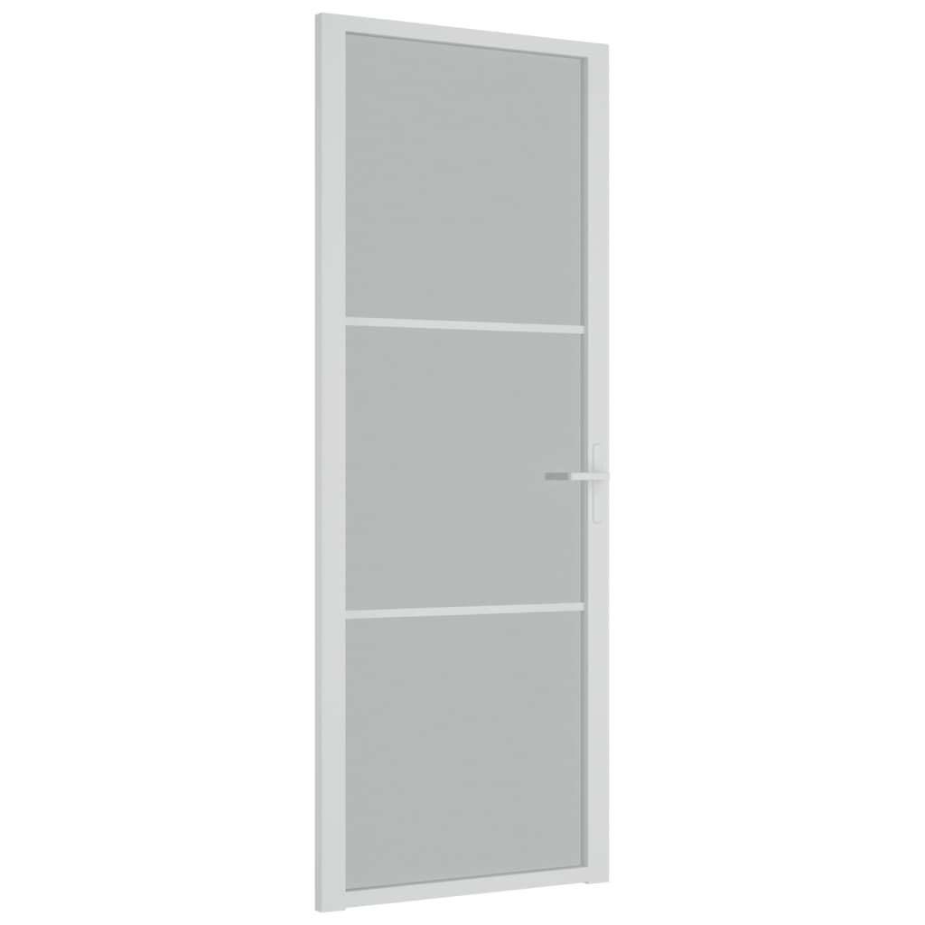 Sisäovi 76x201,5 cm valkoinen mattalasi ja alumiini - Sisustajankoti.fi