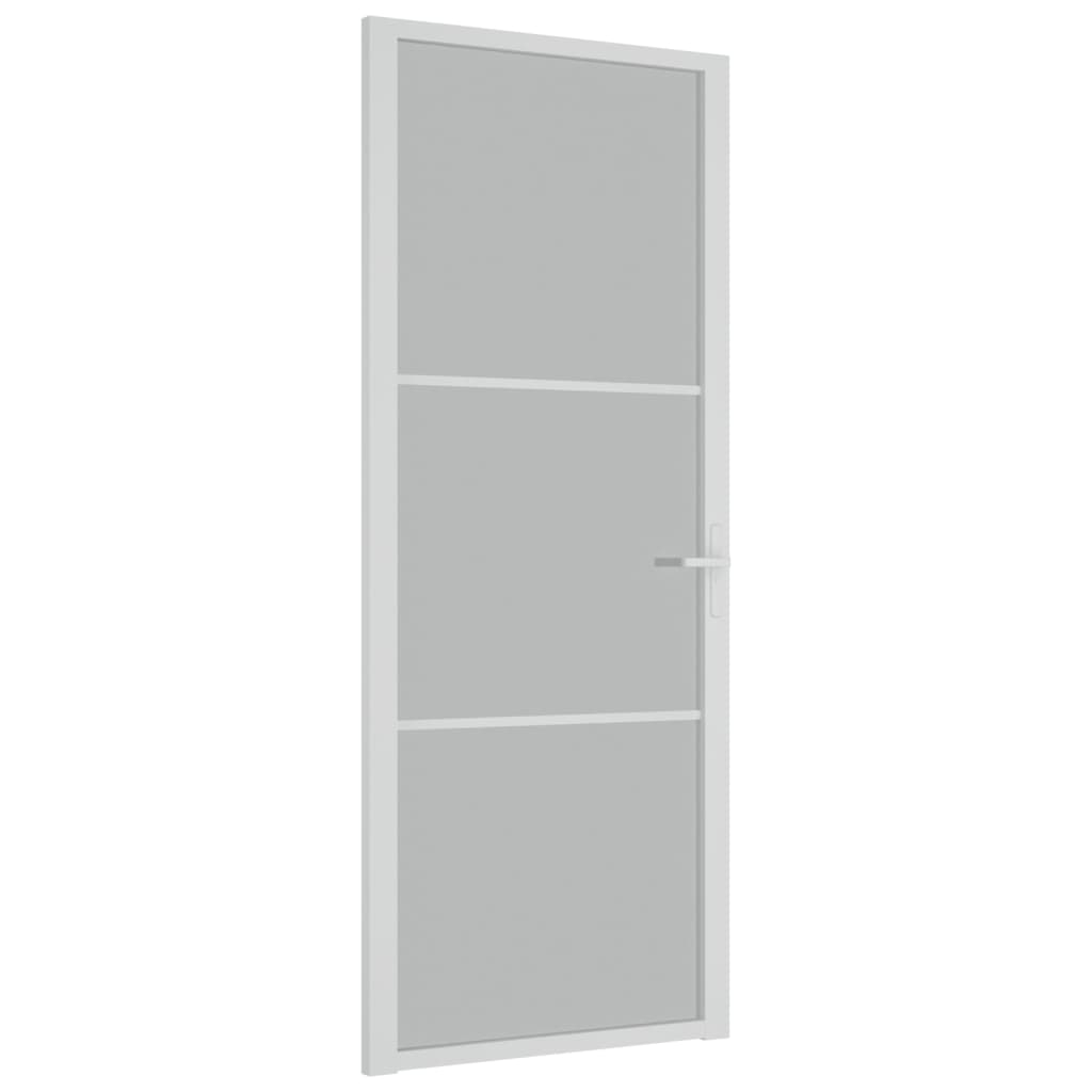 Sisäovi 83x201,5 cm valkoinen mattalasi ja alumiini - Sisustajankoti.fi