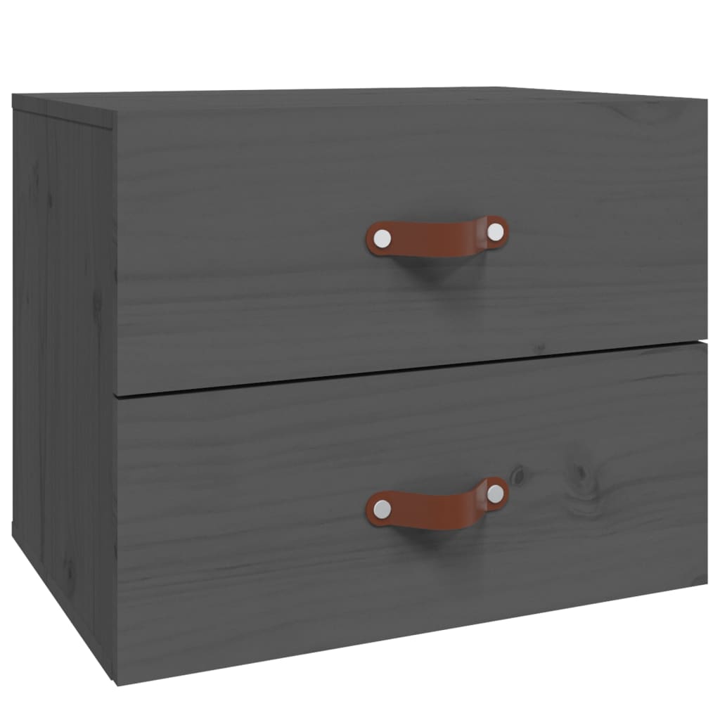 Seinäkiinnitettävät yöpöydät 2 kpl harmaa 50x36x40 cm - Sisustajankoti.fi