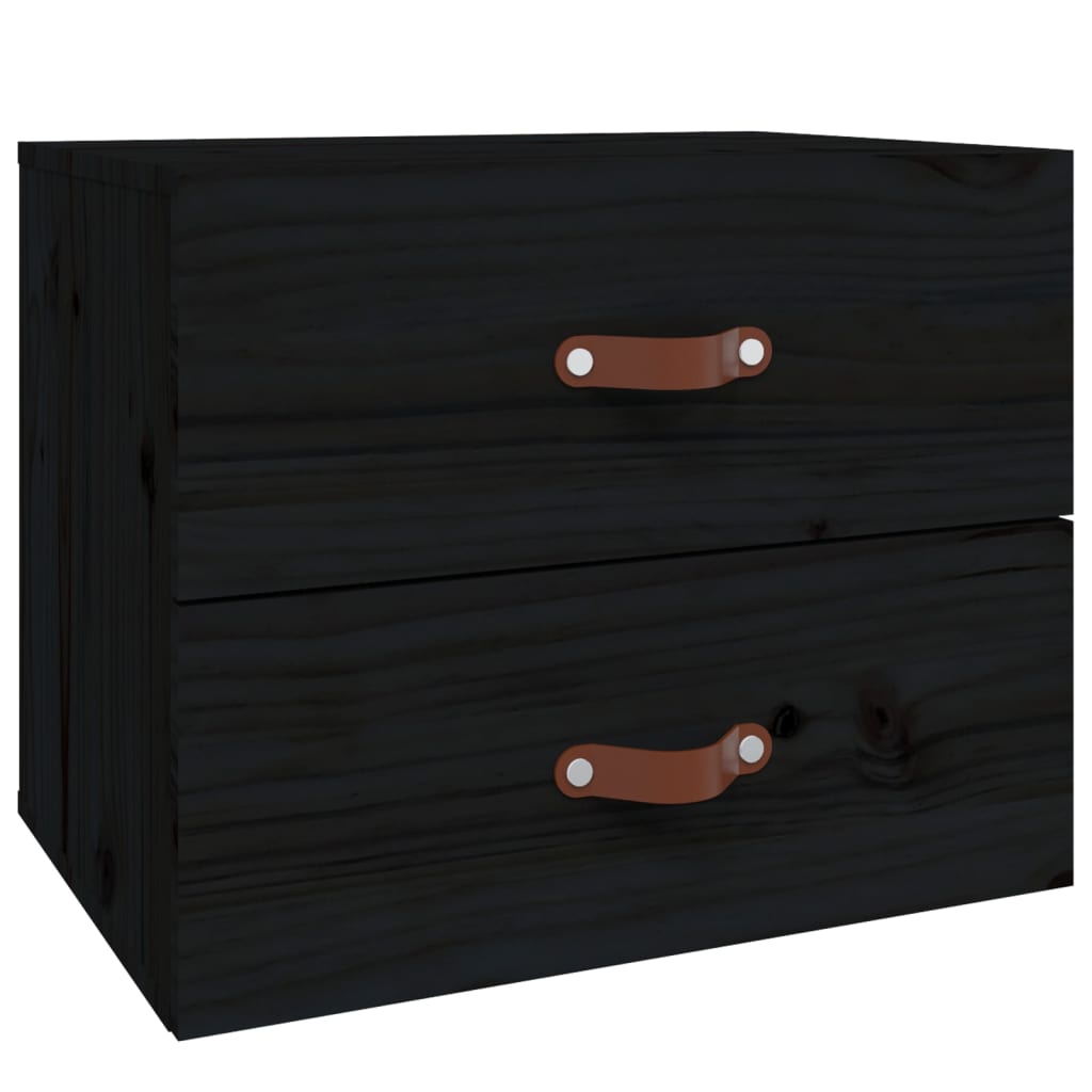 Seinäkiinnitettävät yöpöydät 2 kpl musta 50x36x40 cm - Sisustajankoti.fi