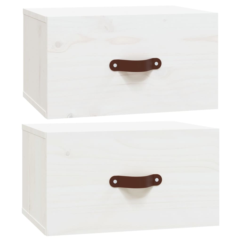 Seinäkiinnitettävät yöpöydät 2 kpl valkoinen 40x29,5x22 cm - Sisustajankoti.fi