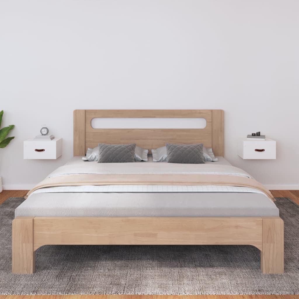 Seinäkiinnitettävät yöpöydät 2 kpl valkoinen 40x29,5x22 cm - Sisustajankoti.fi