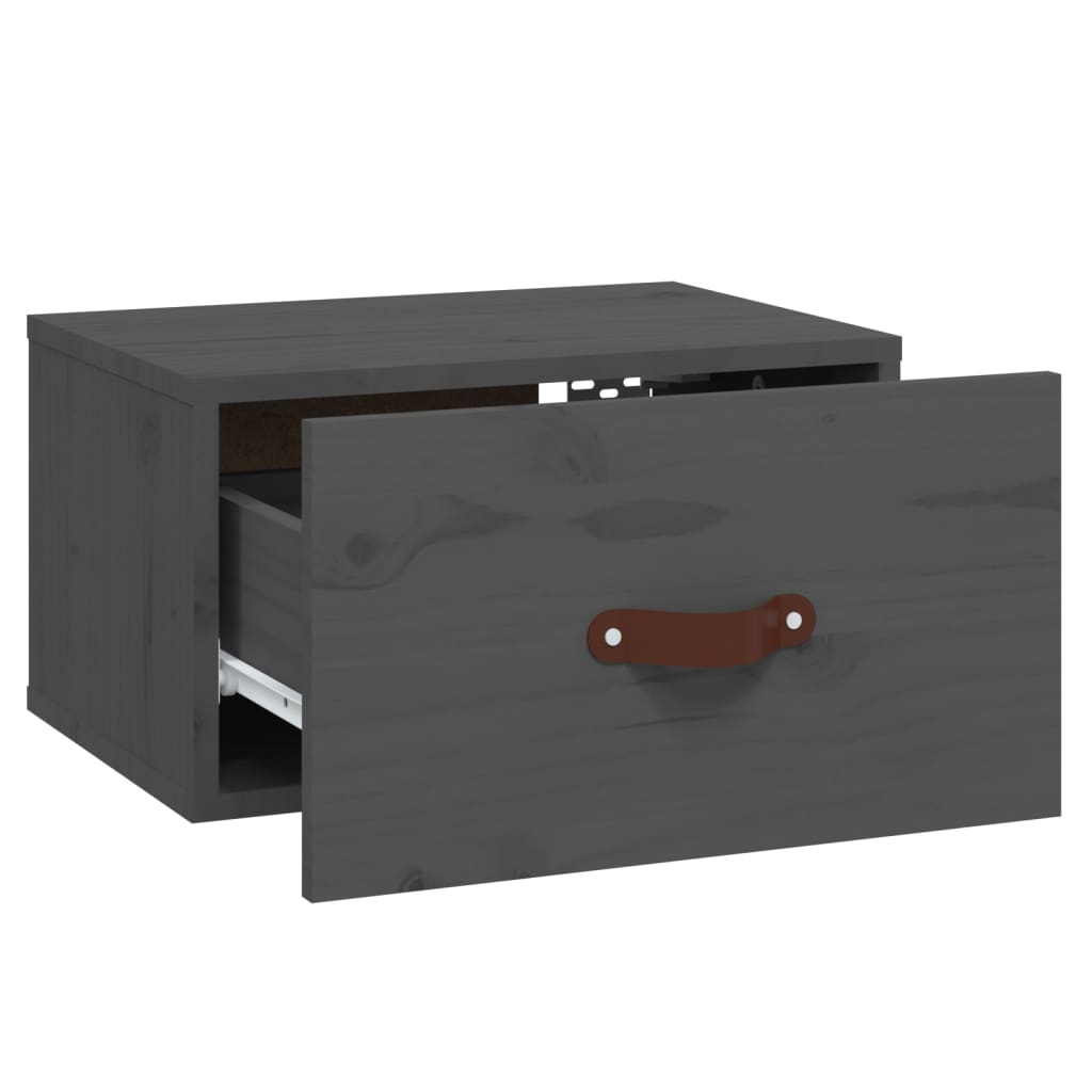 Seinäkiinnitettävät yöpöydät 2 kpl harmaa 40x29,5x22 cm - Sisustajankoti.fi