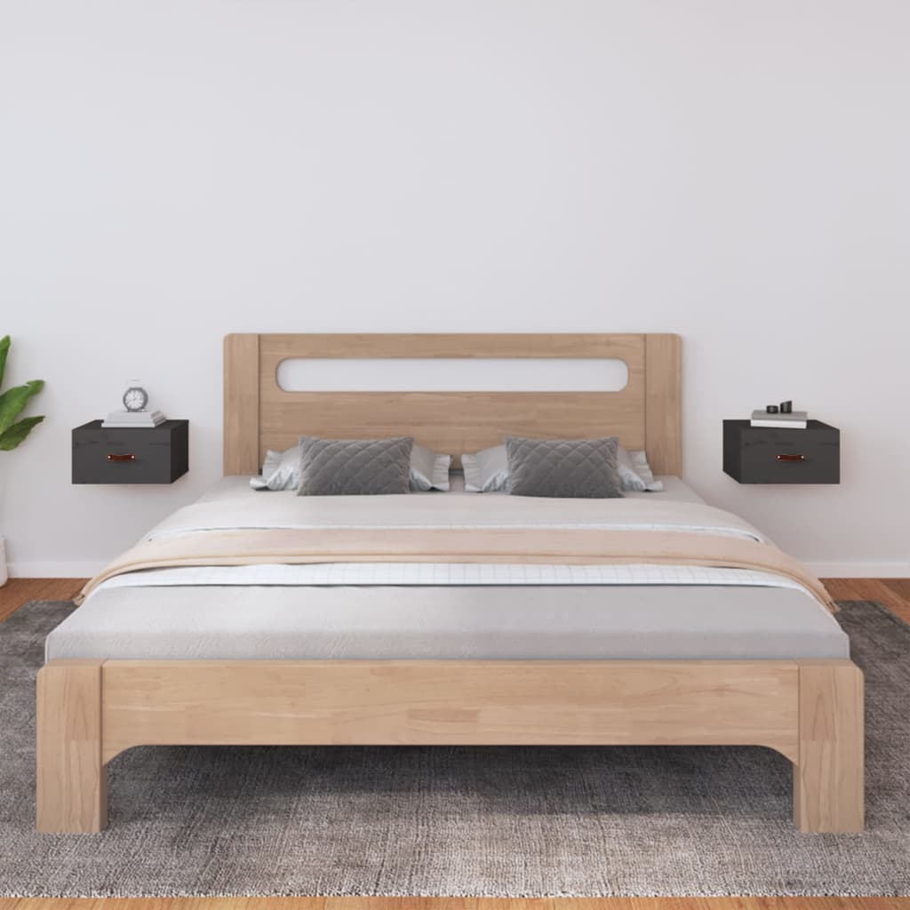 Seinäkiinnitettävät yöpöydät 2 kpl harmaa 40x29,5x22 cm - Sisustajankoti.fi