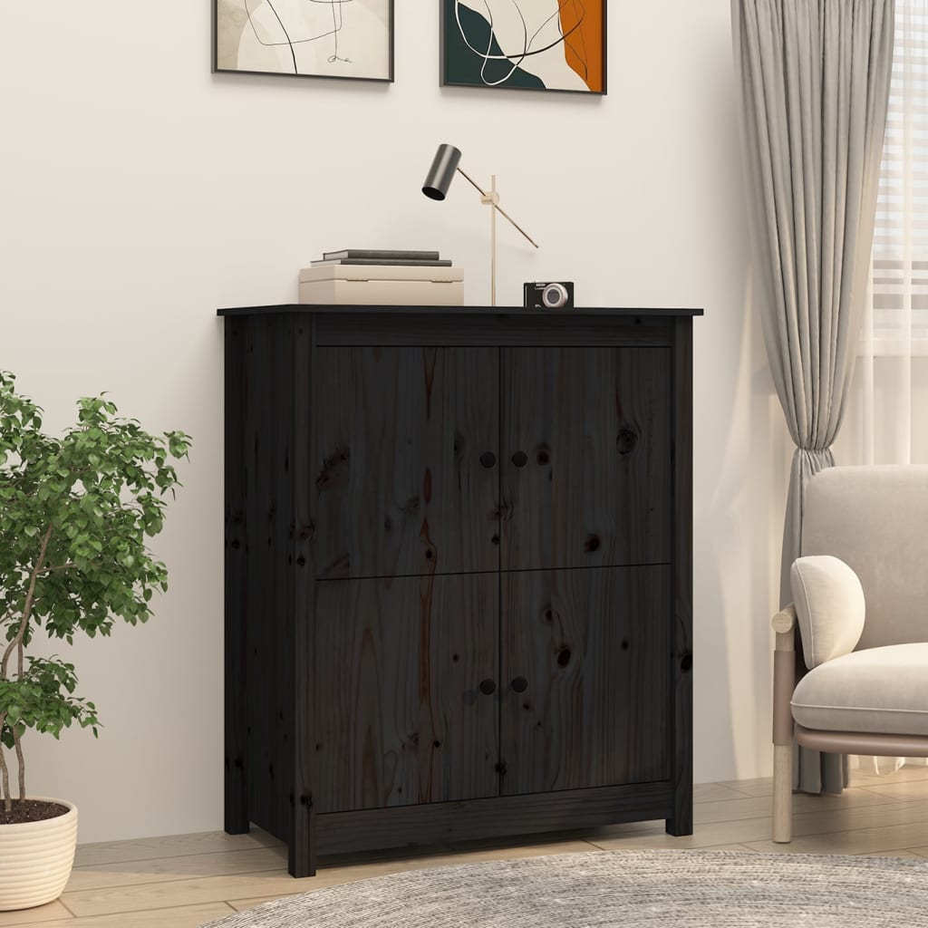 Senkki musta 83x41,5x100 cm täysi mänty - Sisustajankoti.fi