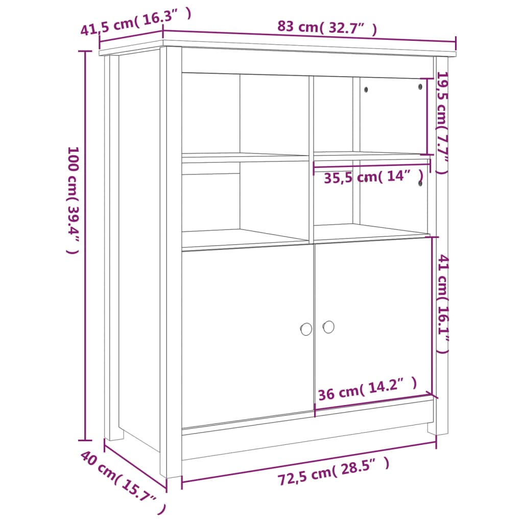 Senkki valkoinen 83x41,5x100 cm täysi mänty - Sisustajankoti.fi