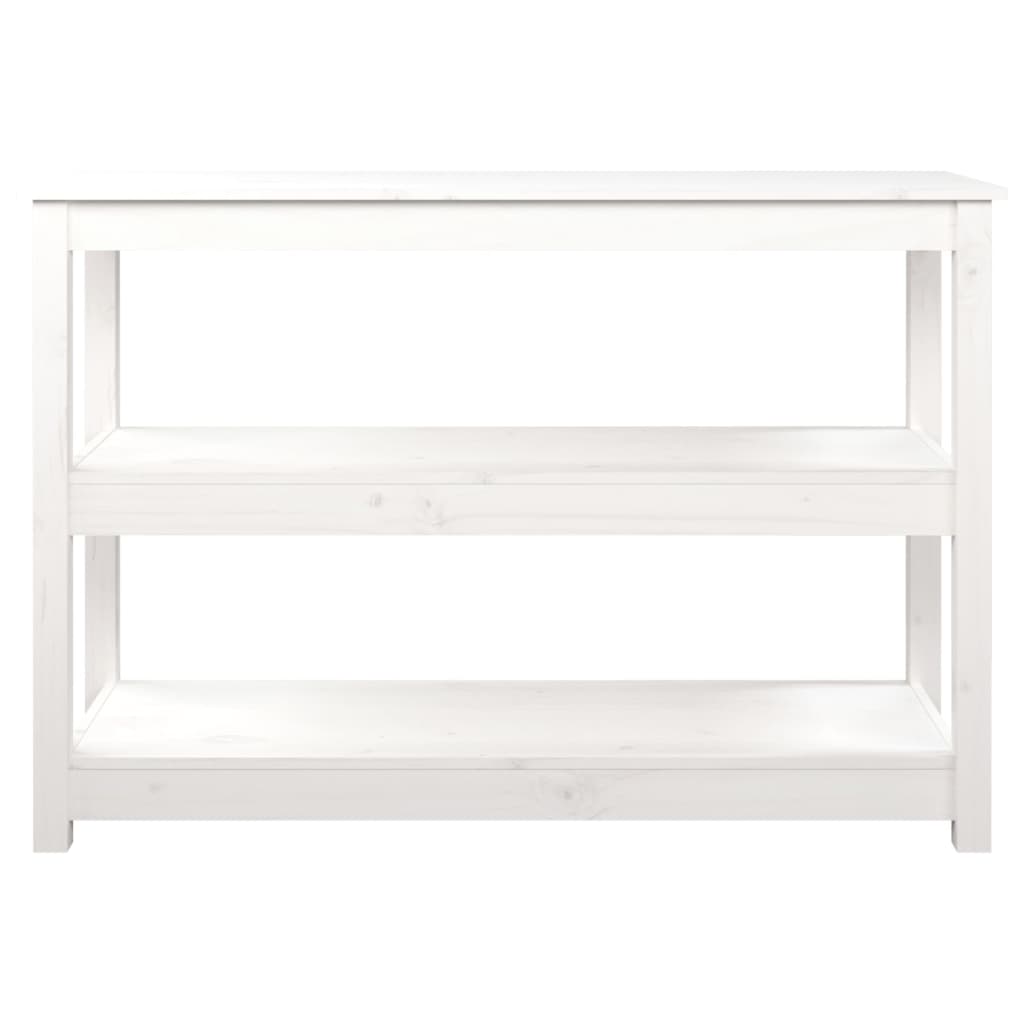 Konsolipöytä valkoinen 110x40x74 cm täysi mänty - Sisustajankoti.fi