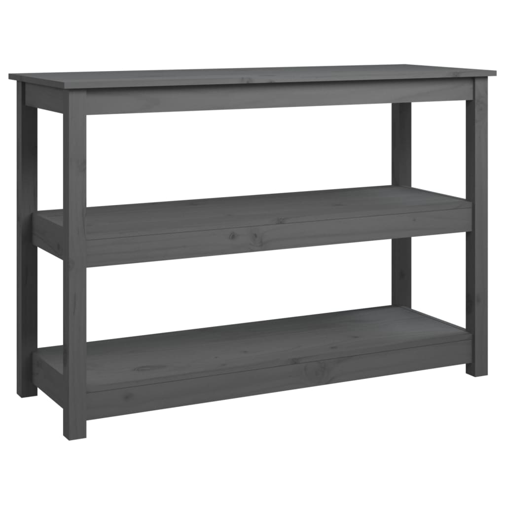 Konsolipöytä harmaa 110x40x74 cm täysi mänty - Sisustajankoti.fi
