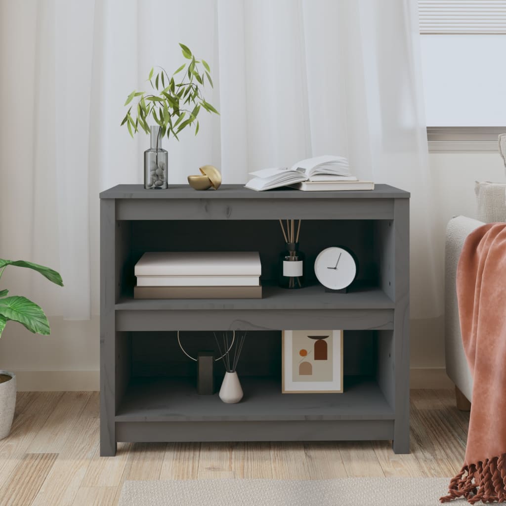 Kirjahylly harmaa 80x35x68 cm täysi mänty - Sisustajankoti.fi