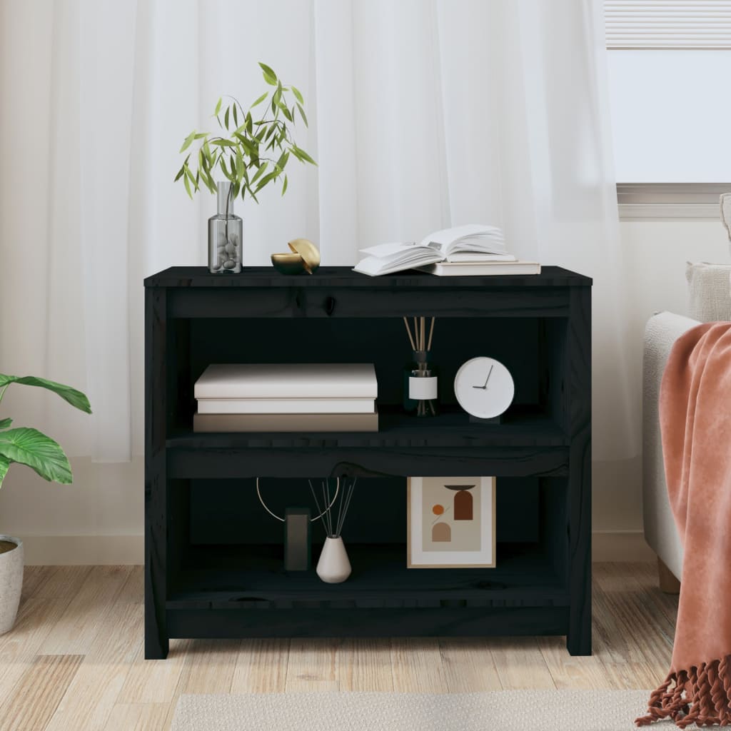 Kirjahylly musta 80x35x68 cm täysi mänty - Sisustajankoti.fi
