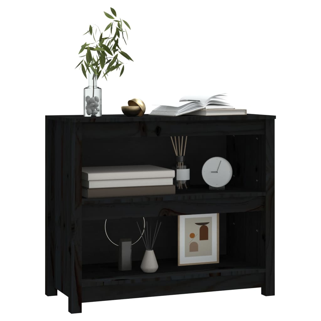 Kirjahylly musta 80x35x68 cm täysi mänty - Sisustajankoti.fi