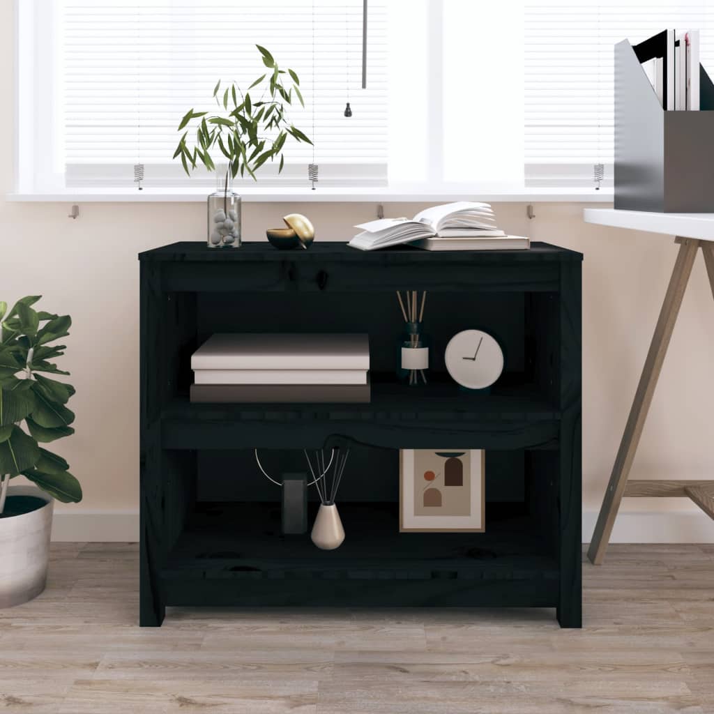 Kirjahylly musta 80x35x68 cm täysi mänty - Sisustajankoti.fi