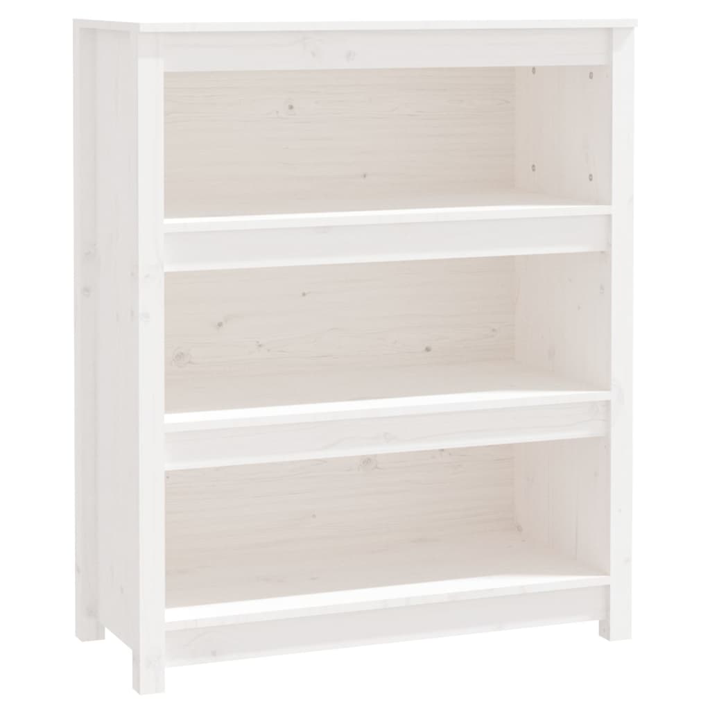 Kirjahylly valkoinen 80x35x97 cm täysi mänty - Sisustajankoti.fi