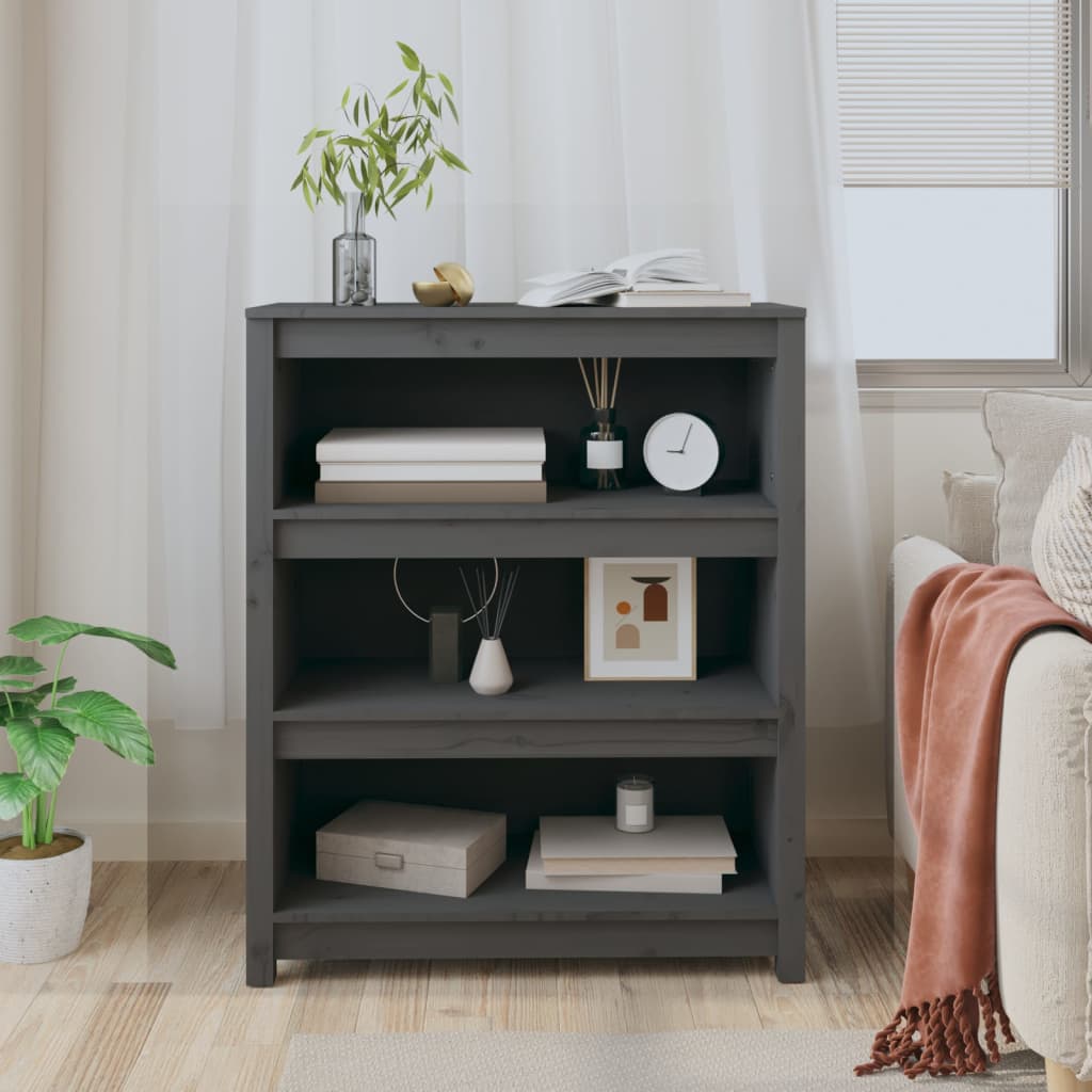 Kirjahylly harmaa 80x35x97 cm täysi mänty - Sisustajankoti.fi