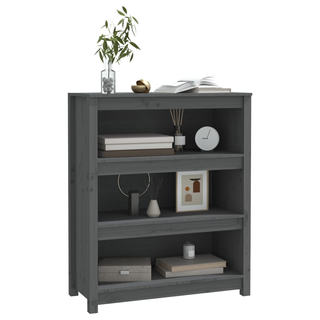 Kirjahylly harmaa 80x35x97 cm täysi mänty - Sisustajankoti.fi