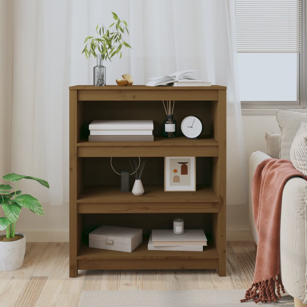 Kirjahylly hunajanruskea 80x35x97 cm täysi mänty - Sisustajankoti.fi