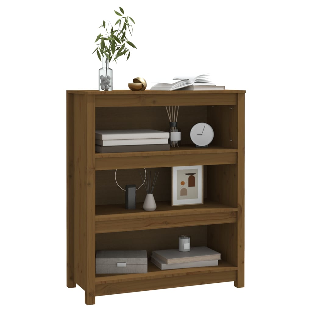 Kirjahylly hunajanruskea 80x35x97 cm täysi mänty - Sisustajankoti.fi
