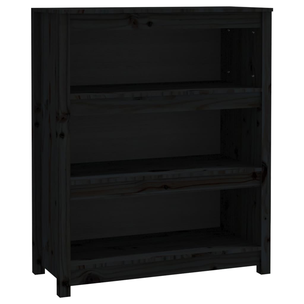 Kirjahylly musta 80x35x97 cm täysi mänty - Sisustajankoti.fi