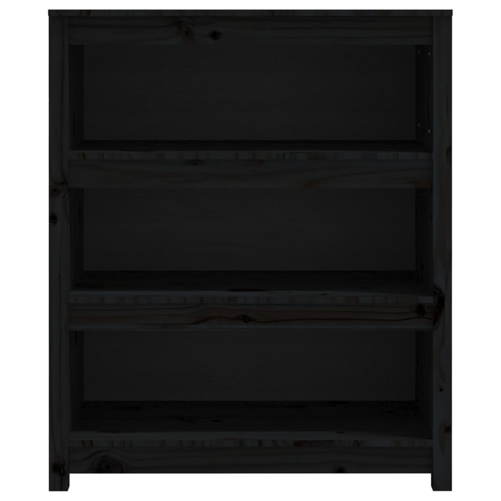 Kirjahylly musta 80x35x97 cm täysi mänty - Sisustajankoti.fi