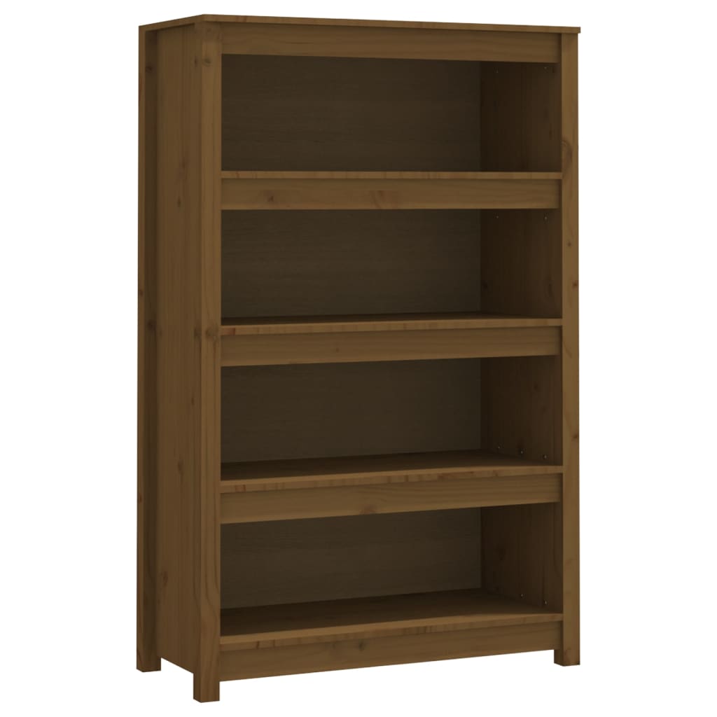Kirjahylly hunajanruskea 80x35x126 cm täysi mänty - Sisustajankoti.fi