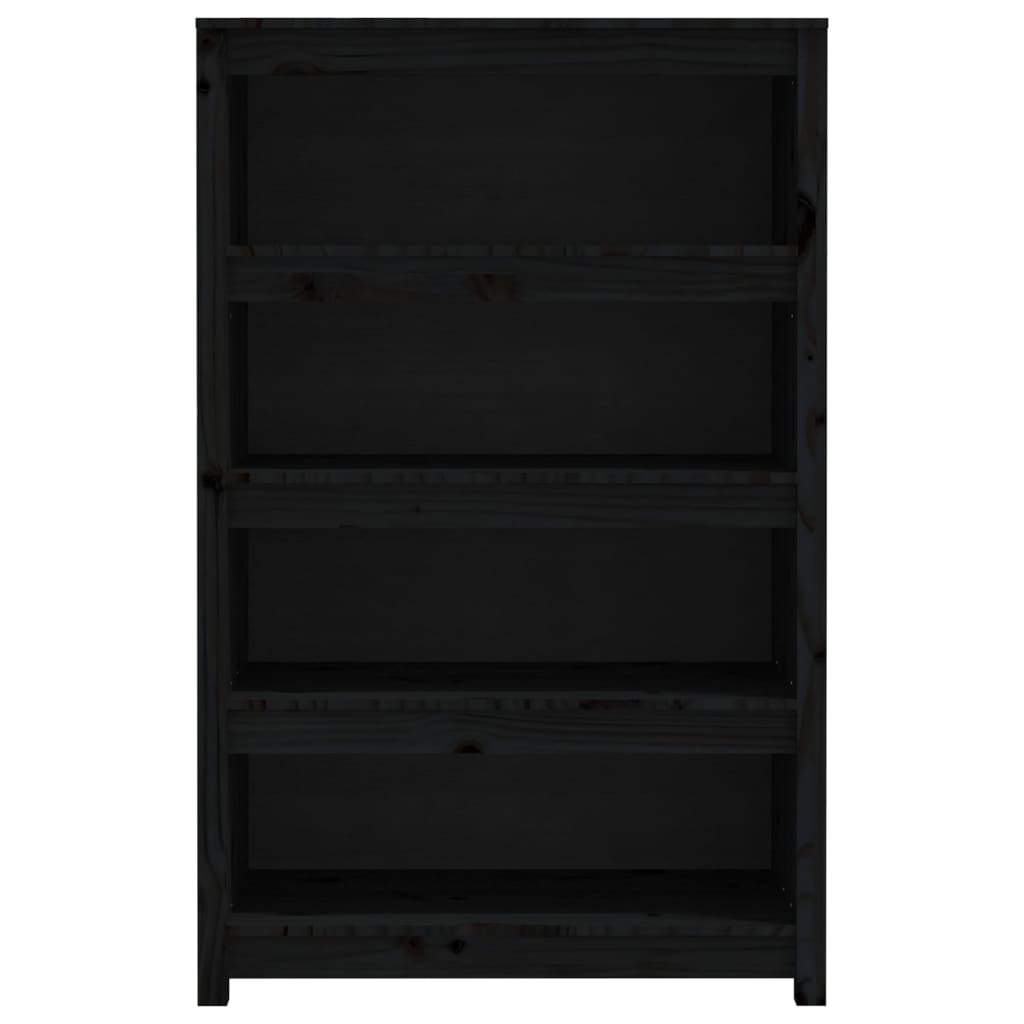 Kirjahylly musta 80x35x126 cm täysi mänty - Sisustajankoti.fi