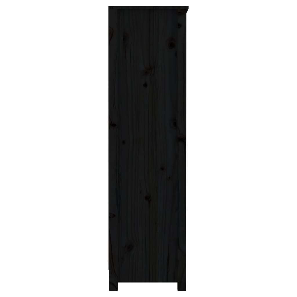 Kirjahylly musta 80x35x126 cm täysi mänty - Sisustajankoti.fi