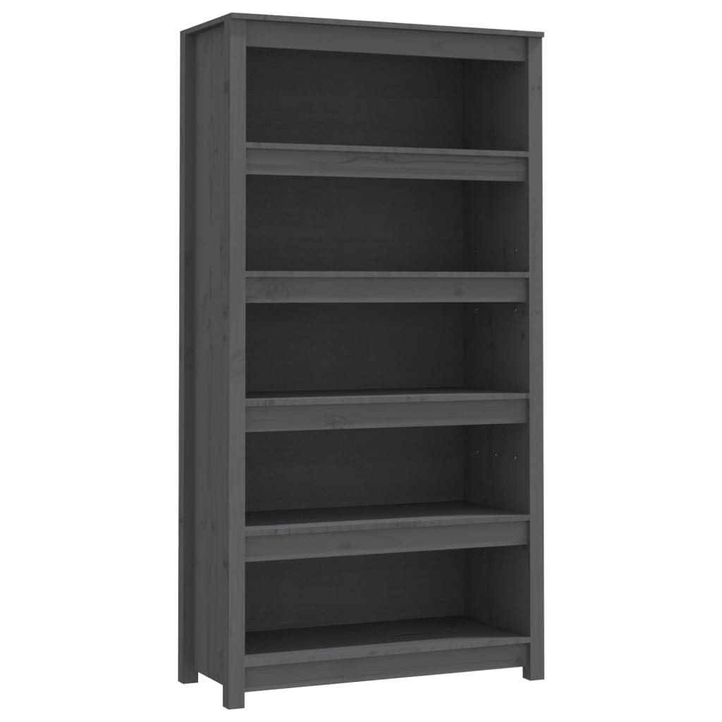 Kirjahylly harmaa 80x35x154 cm täysi mänty - Sisustajankoti.fi