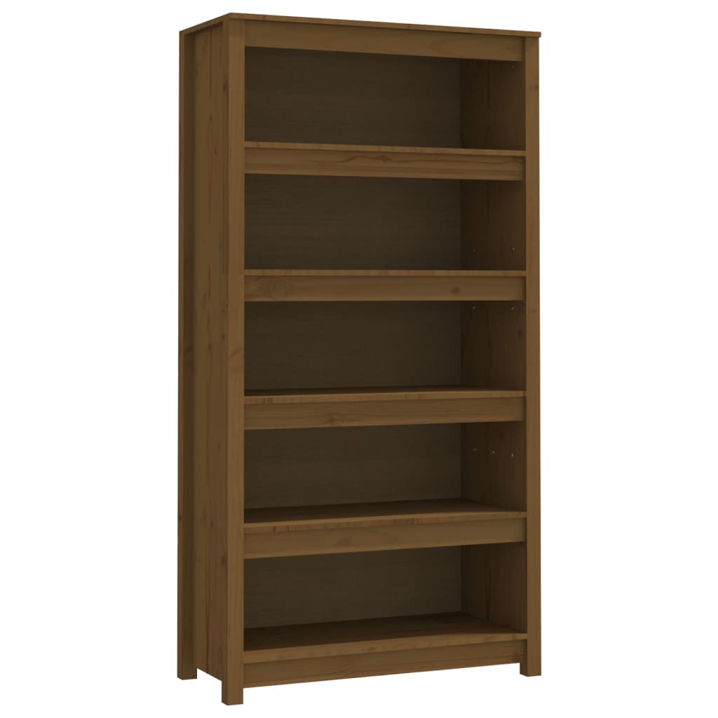 Kirjahylly hunajanruskea 80x35x154 cm täysi mänty - Sisustajankoti.fi