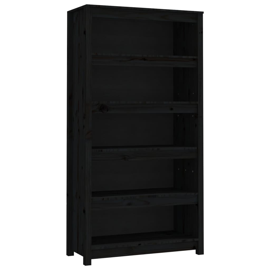 Kirjahylly musta 80x35x154 cm täysi mänty - Sisustajankoti.fi